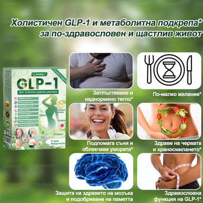 DOOEKA® GLP-1 8-в-1 Фит & Витал орален разтвор | Само веднъж на ден. Видими резултати само за 7 дни. | За затлъстяване и контрол на теглото, сърдечно-съдово здраве, диабет, сънна апнея, здраве на червата, проблеми със ставите и други.
